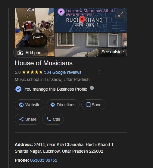 house of musicians Lucknow academy